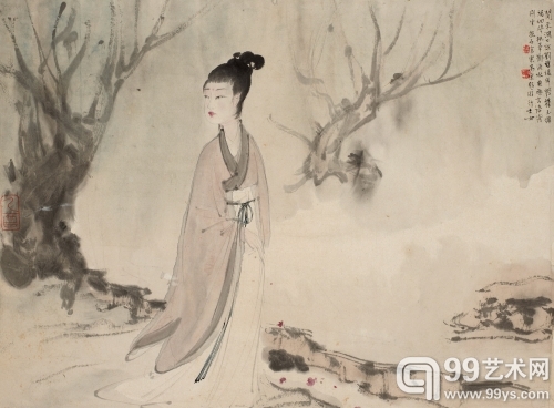 仕女 傅抱石
