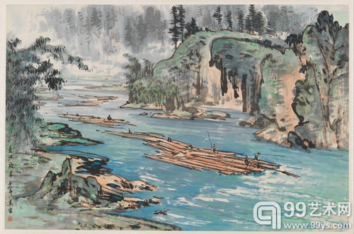 见江放木  45.5×69cm