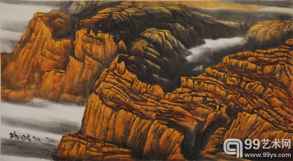 流金岁月 83.5 x 154.5 cm 设色纸本.