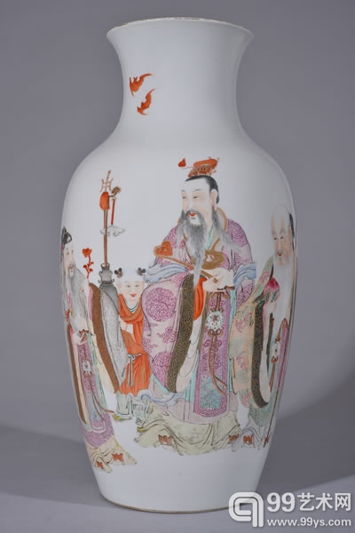 清乾隆 粉彩三星五子登科纹观音瓶 2000000-2500000