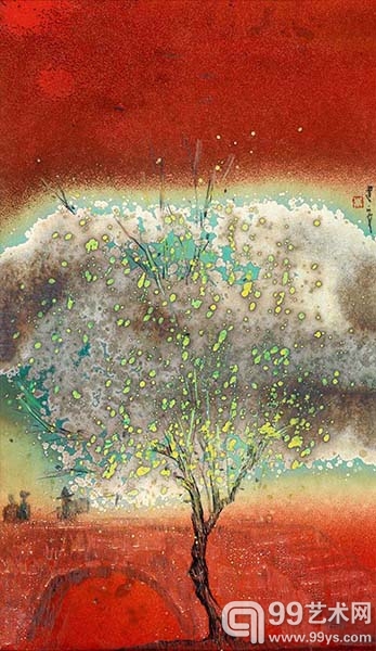 朱建安 高温色釉瓷板 55.0×31.5cm