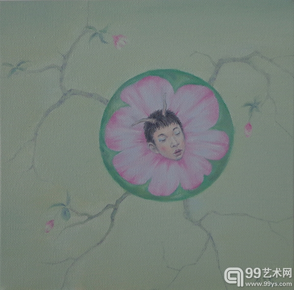 花之恋NO.1 布面油彩 30x30cm 2013 石金玲.