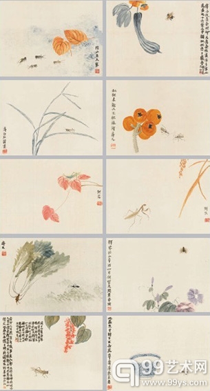 齐白石《花卉草虫册》