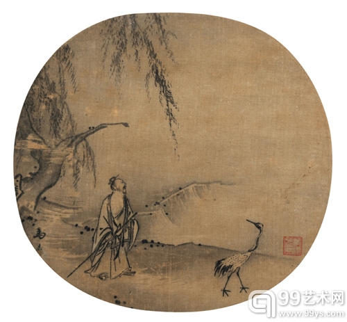 马远 高氏携鹤图