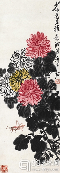 齐白石的《秋菊草虫》