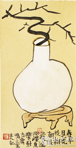 朝朝恨发迟 纸本水墨 12x24cm 2013.