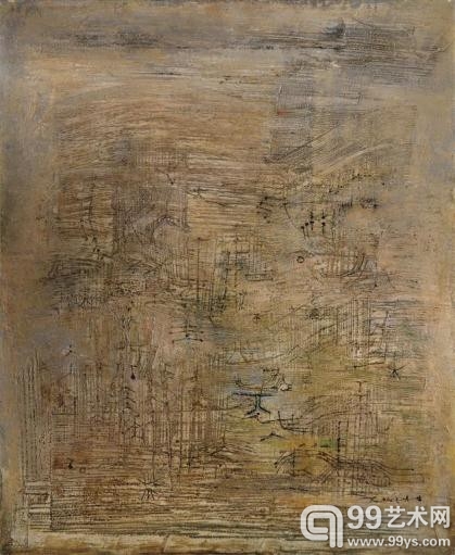赵无极（1920 – 2013）《竹林》，1954，油画画布，61 x 54 公分