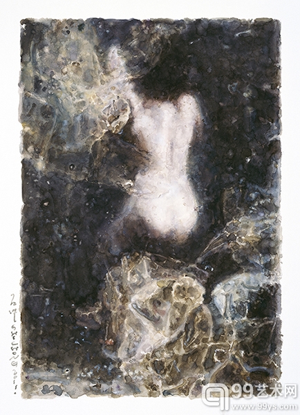 石冲 水、空气与肖像 水彩 纸本 40×28cm 2011年