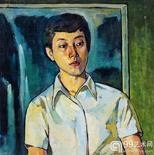 LOT1141 闵希文 女青年 油彩画布 1982年 53×53cm
