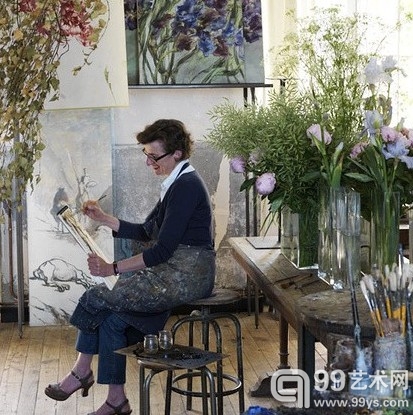 法国画家Claire Basler ：与花为邻