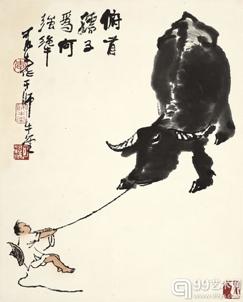 李可染  孺子牛