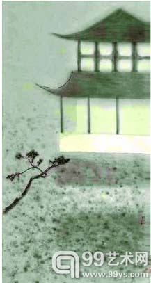 　沈勤《园 ·像北宋的雨》 （纸本水墨）138.5cm×70cm