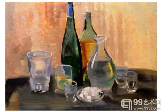 Genevieve Gallibert, Still Life with Glass Objects