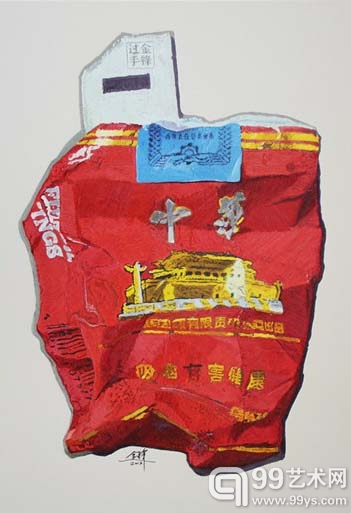 烟标系列——软中华／布面丙烯／140×200cm／2013 　