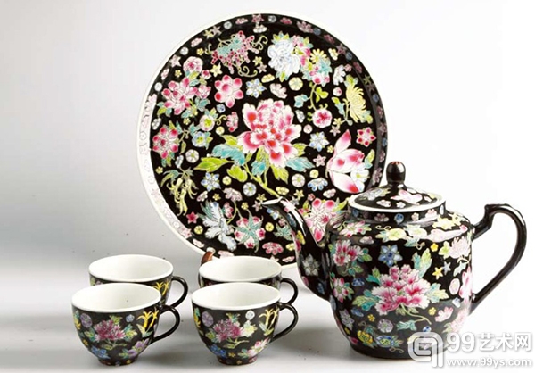 60—80年代 料地万花六头大茶具 稻房藏