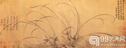 墨兰图 赵孟坚 　南宋 故宫博物院藏