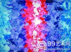 加州女子玛西·霍克用胸部当画笔，创造出上千幅抽象画。