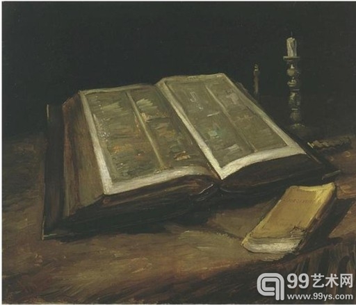 Still with Bible， 1885， Van Gogh