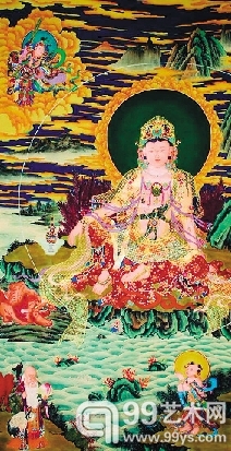 某拍卖行疑为“佚名”伪作的《水月观音图》
