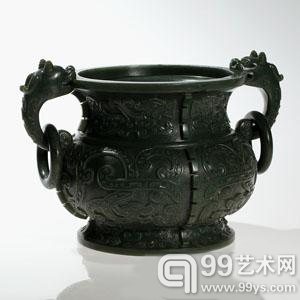 清代碧玉仿西周青铜簋