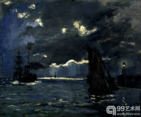1.《月下海景》（A Seascape, Shipping by Moonlight）