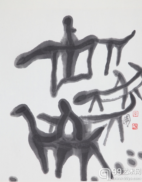 岩画系列之二53.5cmX45.5cm  2012年 纸本水墨