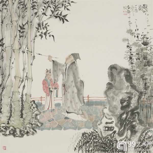 秦修平  题竹图