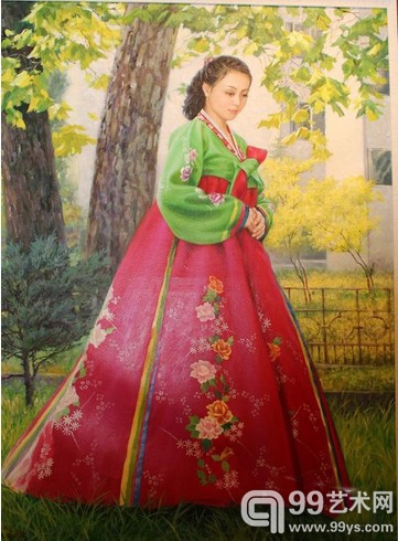作者李成日的油画作品“思考”