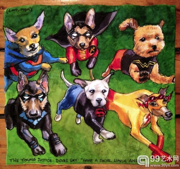 有爱的母亲，6年来每天给儿子画一幅餐巾纸画。