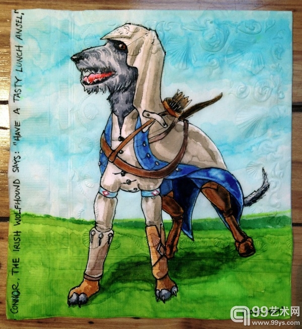 有爱的母亲，6年来每天给儿子画一幅餐巾纸画。