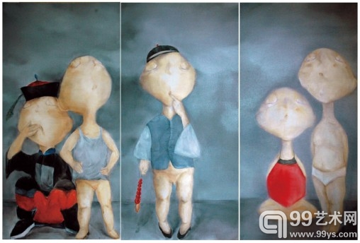 中国制造2  130x70cmx3 布上油画  2006  吴琼