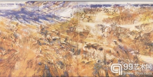 宋风光、宋飏、张锦平 《黄河入海流》国画250cm x 500cm