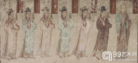 女供养人、比丘尼(榆林第 29 窟南壁西侧)。