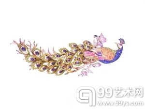 广州市场的钻石彩宝合成胸针。