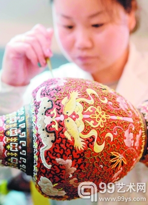 北京市珐琅厂景泰蓝制作现场