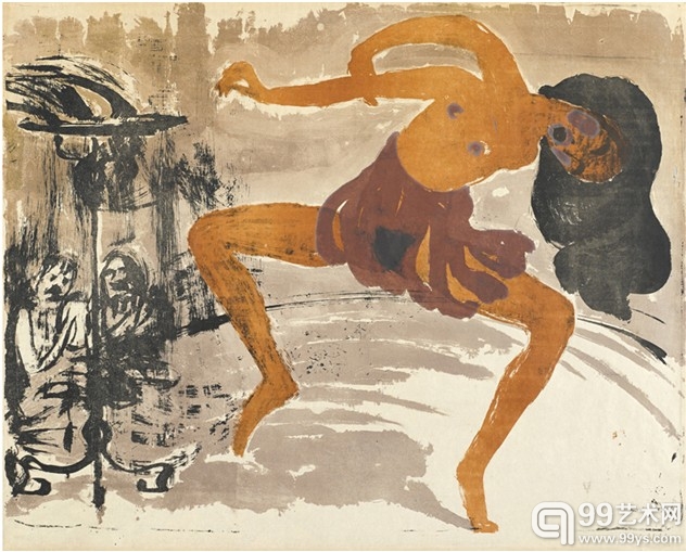 Emil Nolde (1867-1956), Tänzerin (Schiefler/Mosel L56), 1913. 