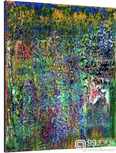里希特 《Abstraktes Bild》 布面油画 259.4×200.3厘米 1989年（左）