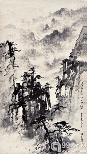 董寿平 黄山 90×50cm