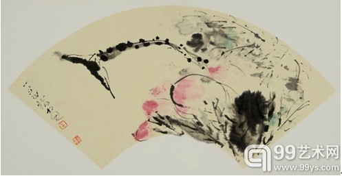 一音禅师指画《荷花》