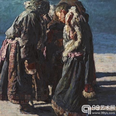 陈逸飞（1946–2005）《晨祷》，1996年作，油彩画布，200x200公分