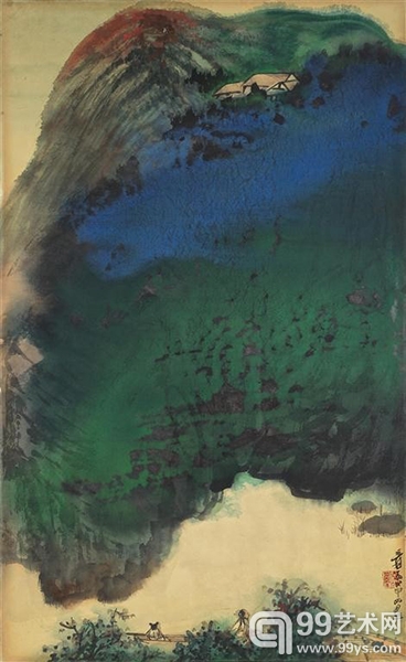 张大千（1899–1983）《秋山夕照》1968年作