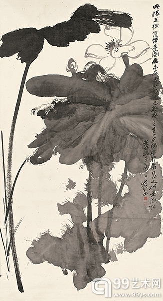 张大千（1899–1983）《水殿风来》
