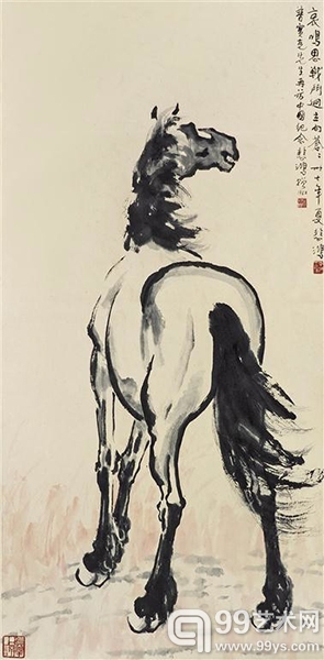 徐悲鸿（1895 - 1953）《迥立向苍苍》