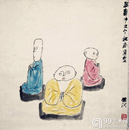 韩羽曾担任动画片《三个和尚》人物造型设计
