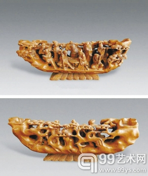 清代八仙过海黄杨木雕
