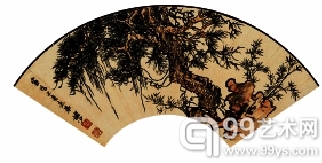 图2 陆俨少扇面成品其二（画）