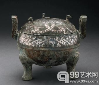 错金银交缠龙纹盖鼎