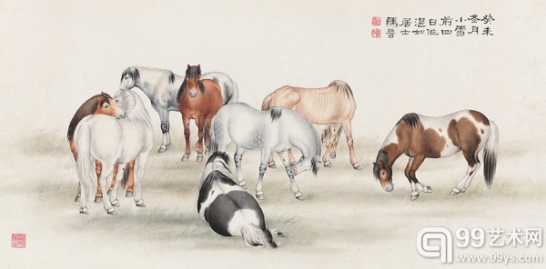 马晋《八骏图》