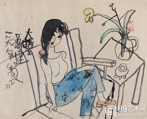 896号瓶花美人图