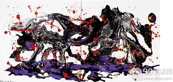 玛馨玲 画龙点金-天地大运 丙烯/画布 290x145cm 2014